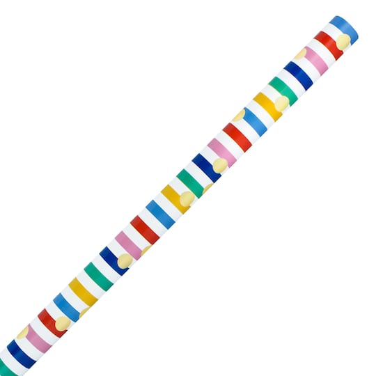 Stripes & Gold Dots Gift Wrap by Celebrate It™
